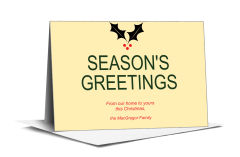 Christmas Mistletoe Holly Borders Cards  7.875